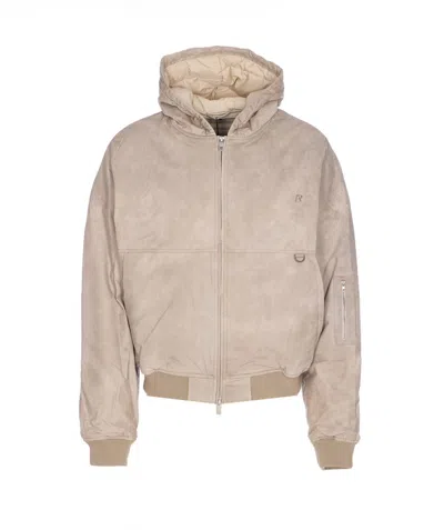 Represent Hooded Padded Bomber Jacket In Neutral