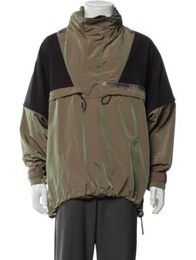 Pre-owned Represent Colorblock Pattern Parka In Green