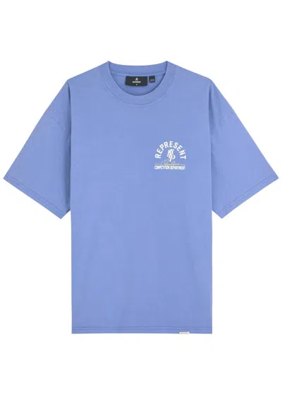Represent Competition Logo-printed Cotton T-shirt In Blue
