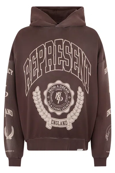 Represent Contemporary Graphic Hoodie In Brown