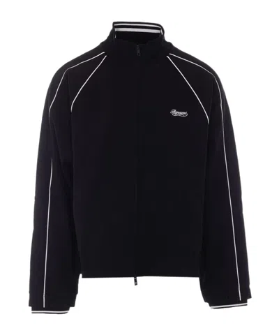 Represent Contrast Piped Zip Sweatshirt In Black