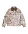 Represent Mens Tree-graphic Print Camouflage Cotton Trucker Jacket In Multi