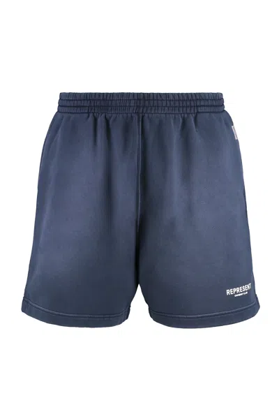 Represent Cotton Bermuda Shorts In Blue