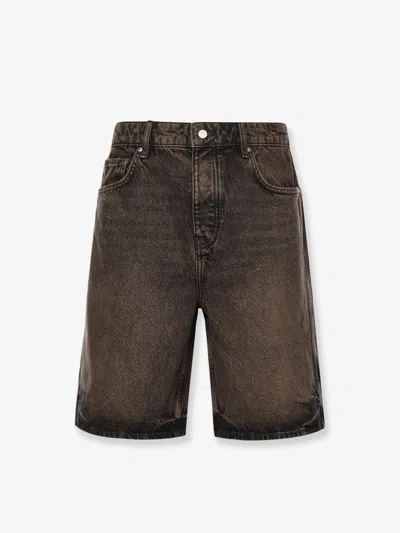 Represent Cotton Bermuda Shorts In Brown