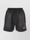 Represent Cotton Bermuda Shorts With Back Pockets And Elastic Waistband In Black