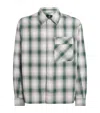 Represent Mens Check Waffle Cotton-flannel Shirt Dark Green In Green