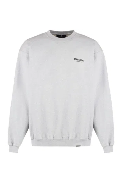 Represent Cotton Crew-neck Sweatshirt In Gray