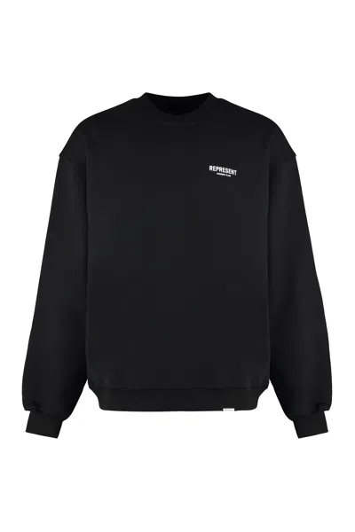 Represent Cotton Crew-neck Sweatshirt In Black