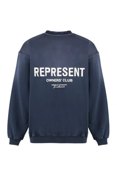 Represent Cotton Crew-neck Sweatshirt In Blue
