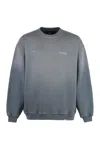 Represent Patron Of The Club Washed Cotton Sweatshirt In Washed Grey