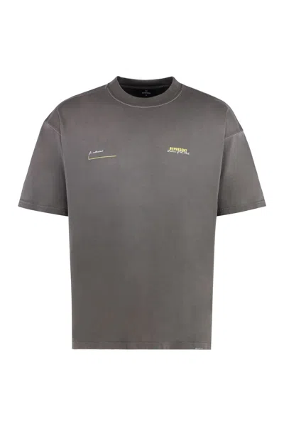 Represent Cotton Crew-neck T-shirt In Washed Olive