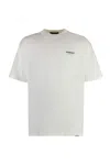 Represent White Crewneck T-shirt With With Front And Back Owners Club Print In Ivory