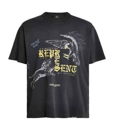 Represent Cotton Enemy Graphic T-shirt In Black