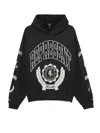 Represent Cotton Hooded Sweatshirt With Distressed Effect In Black
