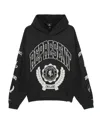 Represent Cotton Hooded Sweatshirt With Distressed Effect In Black