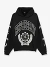 Represent Cotton Hooded Sweatshirt With Distressed Effect In Black