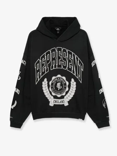 REPRESENT COTTON HOODED SWEATSHIRT WITH DISTRESSED EFFECT