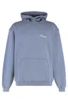 Represent Mens Owners Club Script Logo-print Cotton Hoody Dusty Blue In Blue