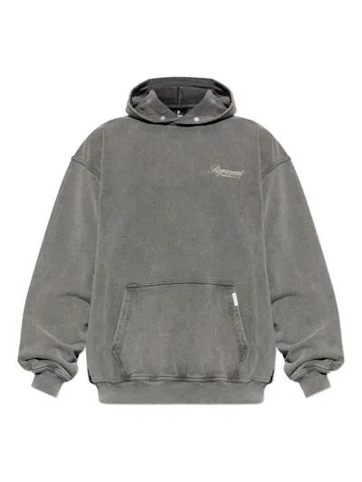 Represent Owners Club Script Hooded Cotton Sweatshirt In Gray