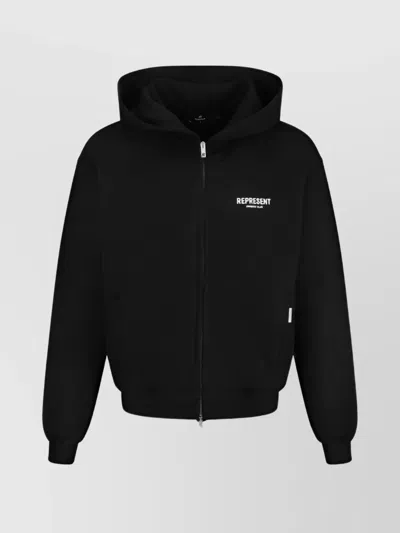 REPRESENT COTTON HOODIE MONOCHROME PATTERN