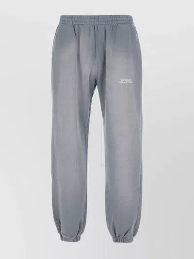 Represent Cotton Joggers With Elastic Waistband And Cuffs In Gray