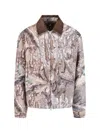 Represent Mens Tree-graphic Print Camouflage Cotton Trucker Jacket In Brown