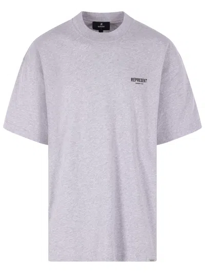 Represent Cotton Logo T-shirt For Men In Gray