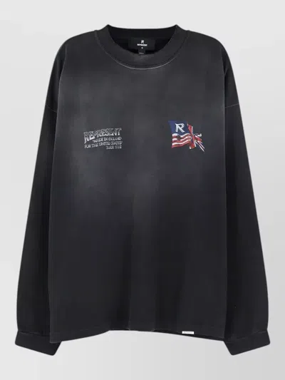 Represent Cotton Oversized Logo Print Sweatshirt In Animal Print