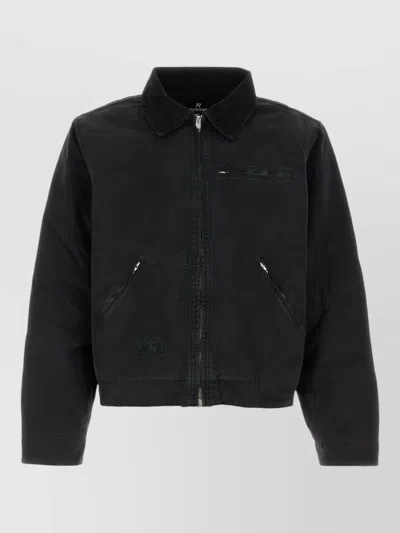 Represent Cotton Padded Jacket Collared Long Sleeves In Black