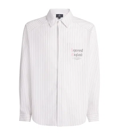 Represent Cotton Pinstripe Shirt In White