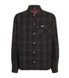 Represent Cotton Reversible Check Overshirt In Burgundy