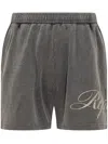 Represent Cotton Shorts With Side Embroidery In Gray