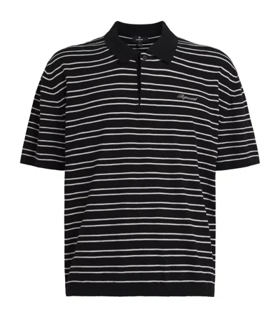 Represent Cotton Stripe Polo Shirt In Multi