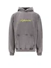 Represent Hooded Cotton Sweatshirt Kangaroo Pocket In Gray