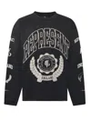 Represent Cotton Sweatshirt With Distressed Effect In Black