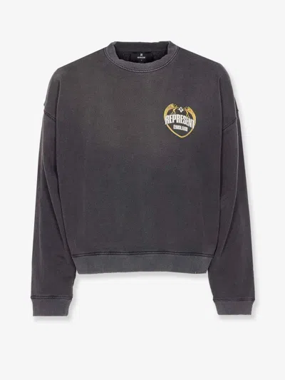 REPRESENT COTTON SWEATSHIRT WITH DISTRESSED EFFECT