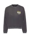Represent Cotton Sweatshirt With Distressed Effect In Black