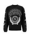 Represent Cotton Sweatshirt With Distressed Effect In Black