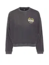 Represent Cotton Sweatshirt With Distressed Effect In Black