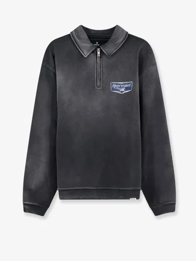 Represent Cotton Sweatshirt With Front Logo Print In Multi