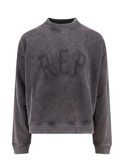 Represent Cotton Sweatshirt With Frontal Rep Logo In Gray