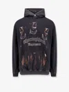 Represent Black Hoodie With Fixed Hood And Maxi Print On The Front In Cotton Man