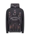 Represent Black Hoodie With Fixed Hood And Maxi Print On The Front In Cotton Man In Black