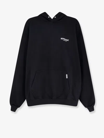 Represent Cotton Sweatshirt With Printed Logo On The Front In Black