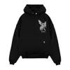 Represent 'elegance Unicorn' Black Hoodie With Logo Print On The Front And Maxi Print On The Rear