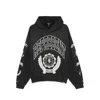 Represent Cotton Hooded Sweatshirt With Distressed Effect In Black