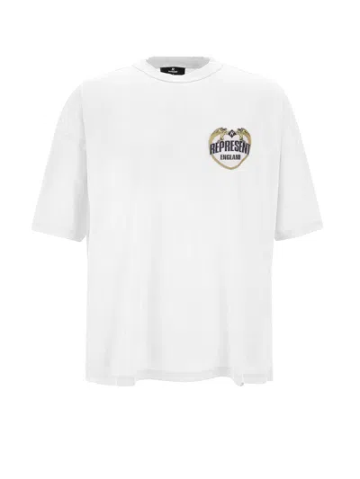 Represent Cotton T-shirt With Distressed Effect In Neutral