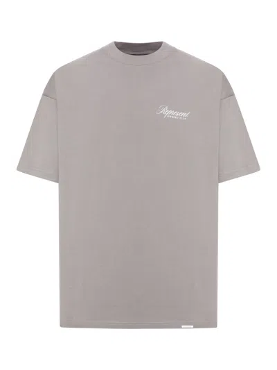 Represent Cotton T-shirt With Logo In Gray