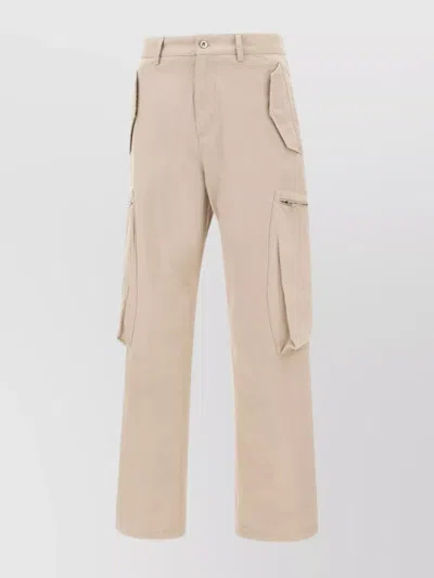 Represent Cotton Workshop Cargo Trousers With High Waist In Beige