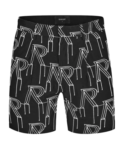 Represent Cotton Woven Tracksuit Shorts In Black